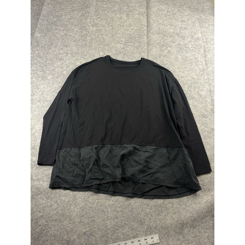 Lululemon Ease Of Mind Long Sleeve Black‎ Shirt Ruffled Yoga Women's 6? SEE